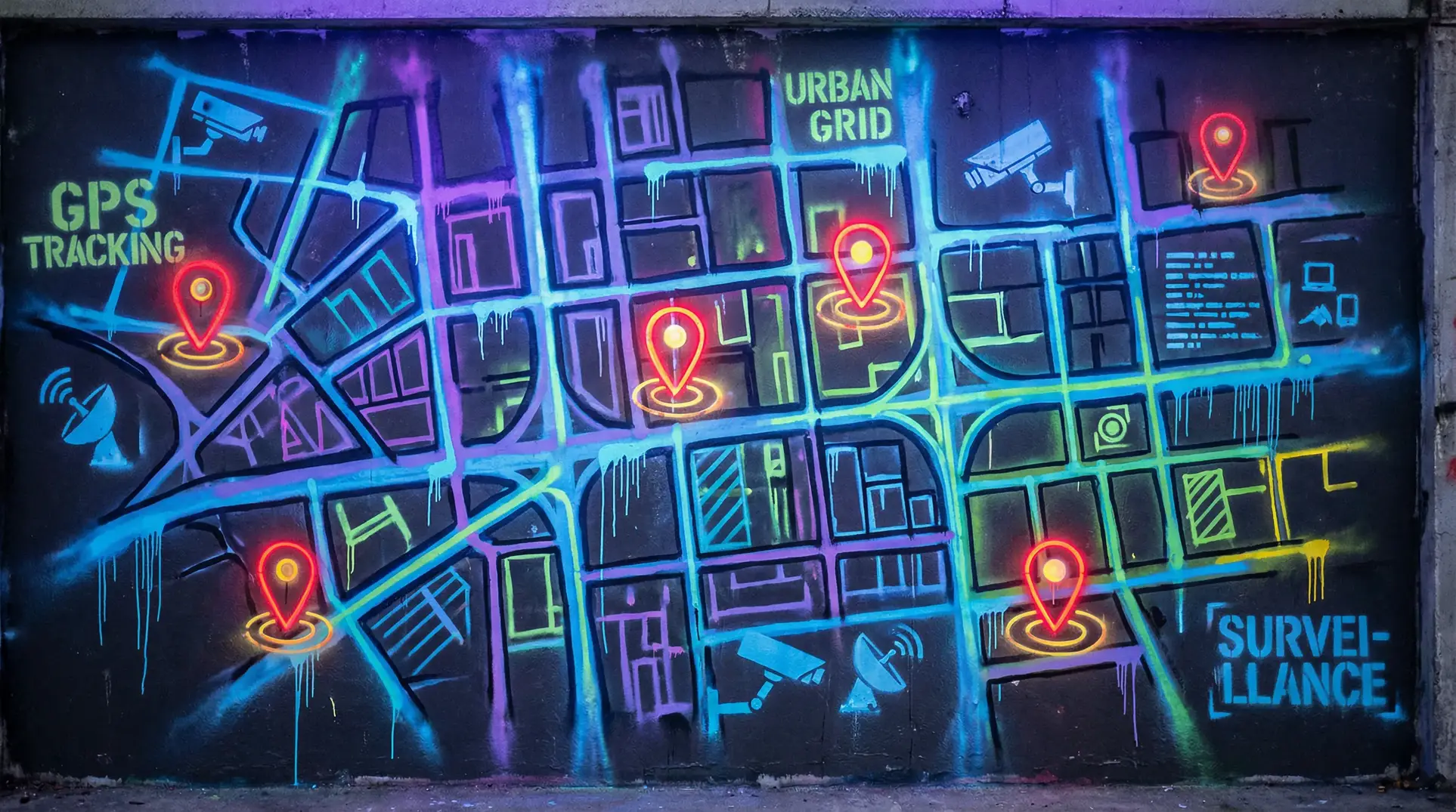 蜜桃av 狗仔追踪地图 - 城市涂鸦风格